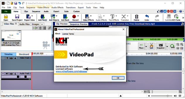 download registration code nch videopad video editor